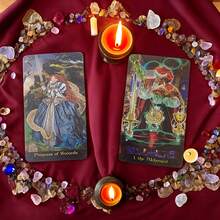 78 szt. świecących kart tarota, przenośna talia kart tarota do wróżenia, prezent wielkanocny, świąteczny, halloweenowy, angielskie karty tarota, papierowe karty do gier planszowych, wróżenie tarota, rodzinne spotkania, impreza przyjaciół, zajęcia na świeżym powietrzu - Jasny Tarot - Zobacz 3