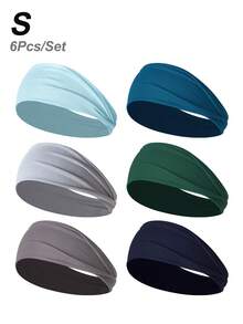 3条/6条装女士弹力宽运动头带，纯色，休闲户外跑步时尚发饰，头巾式头带，秋冬季发带蝴蝶结，适合度假装扮，女士优雅围巾，女士头巾，柔软头巾 - 彩色 - 查看 18