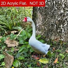 1 Stück 2D flacher großer weißer Schwan Garten, Acrylmaterial - geeignet für alle Feiertage, perfektes Geschenk für alle Jahreszeiten, Plastik-Tierthema Outdoor-Dekoration für Rasen, Hof und Bauernhof-Kunstausstellung, ideal für Hochzeiten und besondere Anlässe, zufälliges Lochstil