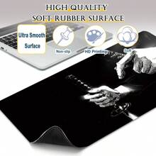 Extra Large Gaming Mouse Pad, Hold A Sword Pattern Desk Mat, Black And White Sword Design, With Non-Slip Rubber Base, Washable Office & Gaming Mousepad, With Precision Edging For ESports, Computer & Office Use