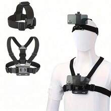 Mobile Phone Chest Strap Mount Strap Holder Kit For POV/VLOG, Fishing,Biking Body Camera Mount,Cell Phone Clip Accessories Compatible With Action Cameras