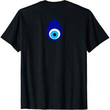 Nazar Eye Of  Nazar Boncugu Evil Eye T-Shirt220G Cotton Everyday T-Shirt – Feels Like A Hug, Wears Like A Classic – Perfect For Family Photos, Team Events, DIY Printing, Or Lounging – Gift It For Birthdays, Father's Day, Mother's Day, Or Just Because Mots - Black - View 1