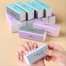 1/3/6/12pcs Square Nail Files, Nail Art Sponge Buffer Blocks Polishers, Manicure And Pedicure Buffing And Care Tools, Suitable For Beginner Nail Salons