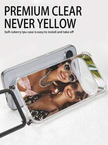 1 pieza Funda de teléfono personalizable con cuerda ajustable y protectora de alta definición, compatible con Pixel 9, 9A, 9 Pro XL, 9 Pro, 8 Pro, 8A, 7 Pro, 7A. Adecuada para fotos de la vida diaria, parejas, familia, mascotas, viajes y amistad.