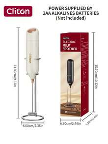 CLITON 电池式奶泡器（不含电池） - 适用于咖啡、拿铁、热巧克力，3 种款式（单头/经典塑料/升级不锈钢），6 种颜色（黑/白/粉/绿/红/蓝） - 圣诞节、圣尼古拉斯节、情人节、新年、乔迁、复活节的完美礼物 - 彩色 - 查看 17