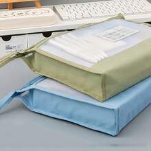 Organizador de malla transparente A4 con doble cremallera - Bolsa de almacenamiento portátil espaciosa hecha a mano