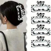 3 pezzi Eleganti fermagli per capelli antiscivolo con stampa mucca - Design alla moda in bianco e nero a motivo di mucca, fermagli a forma di U pratici per acconciature quotidiane, ottimo regalo per la Festa della Mamma, compleanni estivi, accessori per capelli autunno/inverno da donna per look da vacanza