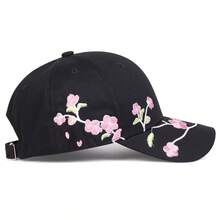 1件女款櫻花刺繡棒球帽，時尚可調節防曬休閒帽，適合春季/秋季旅行、海灘、派對 - 彩色 - 查看 7