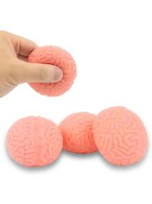 5pcs/3pcs/1pc Zombie Brain Squeeze Ball, Novelty Horror Brain Stress Relief Ball, Halloween Decoration, Desk Decor, Home Decor, Holiday Gift
