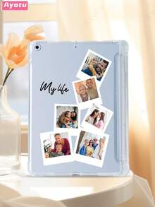 Ayotu Image&Text Customization IPad Protective Case Compatible With IPad 10th Generation,IPad Mini4/5/6/7, IPad Pro 11-In(M4)-2024, IPad 10.2-Inch, Cover Compatible With Samsung Galaxy Tab S6 Lite 10.4 Inch, Personalized Clear Protective Cover With Pen Slot, DIY Photo Custom Gift For Self, Friends, Work, Birthday, New Year, Anniversary, Valentine's Day - Multicolor - View 3