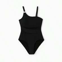 Family Matching Stripe Swim Trunks Or One-Piece Strap Swimsuit - 黑色 - 查看 3