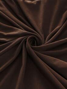 1pc Solid Color Milk Silk Elastic Band Sofa Seat Cushion Cover, High Stretch Dust-Proof For All Seasons, Suitable For Garden, Balcony, Outdoor Rattan Sofa - Brown - View 8