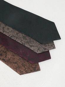 2pcs/Set Men's Fashion Floral & Ditsy Print Tie And Handkerchief Set, Suitable For Hosting Weddings, Galas, Festivals, Business Occasions - A - View 7