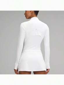 Define Cropped Jacket Nulu-For Yoga Gym Running-Sweat-Wicking-Yoga-All Seasons Sport-Spring/Summer-Autumn/Winter-Back To School - 白色 - 查看 3