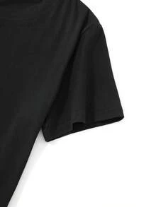 Western Cowboy Culture Print T - Shirt, Women's Casual Crew - Neck, Country Music Festival, Outdoor Gathering Season - Black - View 3