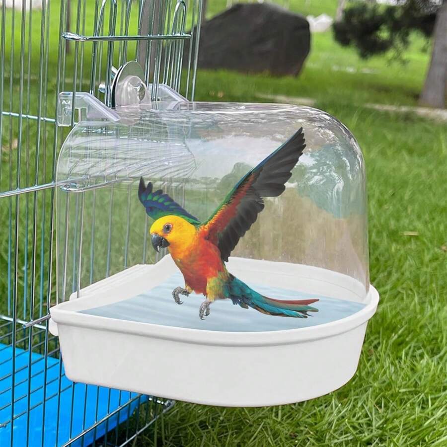 Bird Bath For Cage,Bird Bath Tub,Hanging Birdbath Bird Cage Supplies With Hooks,Bird Cage Accessories Parrot Bathing Tub For Small Birds Canary Budgies Parrots - View 1