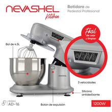 Batidora De Pedestal Profesional Nevashel Potente Practica Color Plateado Frecuencia 60Hz - Plateado - Ver 4