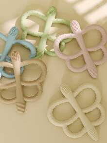 Baby Butterfly Silicone Teether Toy Babies Colored Teething Toys Cartoon Animal Shapes Infant Boy And Girl Essentials Gifts Easy To Grip - Multicolor - View 2