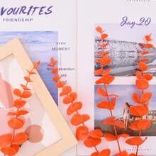 1/6/10/25/40/70/320 片人造桉树叶绿植，可用于花瓶、婚礼新娘花束、DIY 花环、门装饰、花园、新年和情人节礼物、假植物 - 亮橙色 - 查看 5