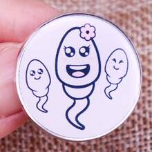 Cartoon Tadpole Brooch Funny Cute Button Accessories Badge - Multicolor - View 1