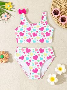 Fashionable Summer Two-Piece Swimsuit For Young Girls, Candy-Colored - Multicolor - View 3
