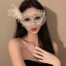 Party Masks, Masquerade Masks, Half Face Masks, Party Decorations, Cosplay, Lace, Headdress Props - Multicolor - View 3