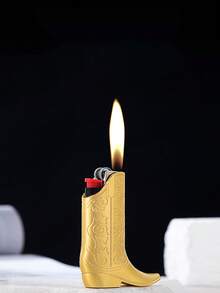 1pc Creative Metal Embossed Lighter Case For BIC J5 Disposable Lighters, Fashionable And Durable Lighter Holder - Multicolor - View 1