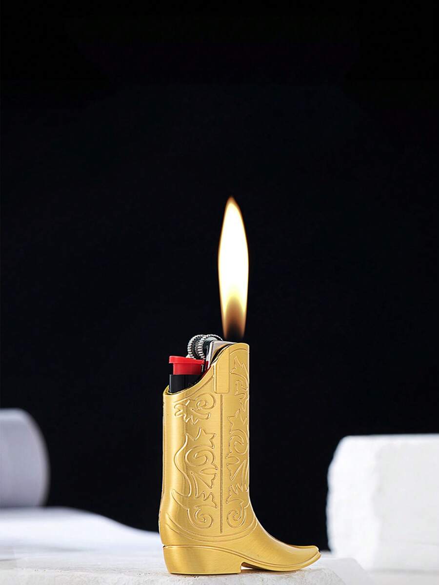 1pc Creative Metal Embossed Lighter Case For BIC J5 Disposable Lighters, Fashionable And Durable Lighter Holder - Multicolor - View 1
