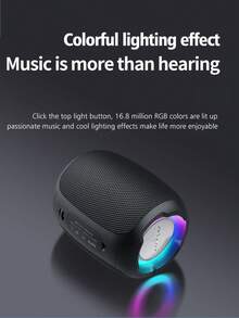 ZEALOT S53 10W 无线扬声器，户外便携式重低音，TWS 支持双配对，3600mAh 电池，8 小时播放时间，环绕立体声，手持式低音炮。包括充电线/AUX，兼容 TF/USB，适用于智能手机/平板电脑/电视/电脑，适合户外/室内/海滩/派对使用 - 黑色 - 查看 10