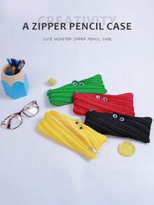 1 件装怪物铅笔盒，适用于学校、大学和办公室铅笔袋、返校、圣诞节礼物