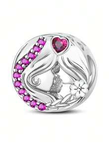 1 件 925 纯银心形亮点珠吊坠饰品吊坠球适合手链 DIY 女士珠宝