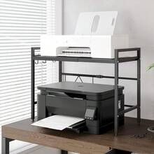 Expandable Microwave Rack, 2-Layer Microwave Oven Rack, Stand, Storage Rack, Kitchen Corner Rack, Desktop Printer Rack, Baker Rack (Black/White) - Black - View 2