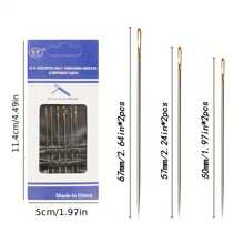 Juego de 6/12/18 agujas de coser manuales con agujero lateral autoenroscable, de múltiples tamaños para personas mayores, agujas de costura hechas a mano