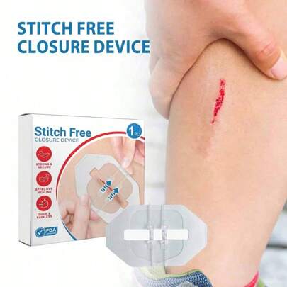 No-Suture Wound Closure Adhesive Bandages - Skin Friendly, Non-Invasive Wound Care Tape For Emergency Kit Bag