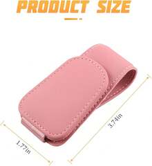 Sunglasses Holders For Car Sun Visor, Leather Eyeglasses Hanger Mounter, Magnetic Glasses Holder And Ticket Card Clip, Auto Interior Accessories Universal For SUV Pickup Truck - 粉色 - 查看 2