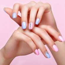 Nail Art Brushes, 5 Pcs Nail Design Tools Kit Nail Liner Brush Blue Gradient Pink - 藍色 - 查看 6