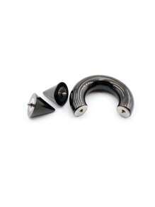 1 Peça Piercing de Septo/Expansor de Orelha Interno com Rosca, Formato de Bola com Picos, Material Aço Inoxidável, Tamanho Grande de 3mm a 10mm