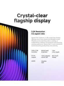 Xiaomi Pad 7 Versión Global, equipado con la plataforma móvil Snapdragon 7+ de 3.ª generación, pantalla HD de 11,2 pulgadas a 144 Hz con resolución 3.2K de 3200 x 2136, funciona con MIUI HyperOS 2, batería de 8850 mAh con soporte de carga rápida de 45 W. - Gris - Ver 6