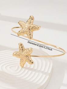 1 件夏季海滩风格海星臂袖，女式上臂带，环绕式设计臂镯，夏季身体首饰适合度假、旅行、海滩派对、拍照