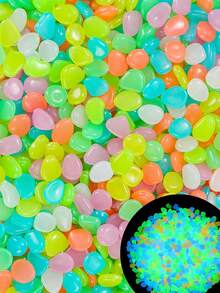 50/150/300/500pcs Random Color Glow In The Dark Rocks Outdoor Decorative Stones Luminous Stones Garden Pebbles Glowing Rocks For Fairy Garden,Potted Plants,Succulents,Patio,Lawn(About 1cm/0.3in,2cm/0.7in) - Multicolor - View 2
