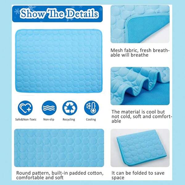1 pieza Colchoneta de enfriamiento para perros en verano, cama fría para mascotas para perros grandes y pequeños, gatos, accesorios para mascotas, manta duradera, almohadilla de hielo para sofá de gato