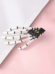 2pcs Skull Hand Hair Accessories, Gothic Style Dark Hair Clips, Niche Personalized Ghost Claw Hair Clips, Broken Hair Clips, Skull Hair Clips, Rose Hair Accessories, Personalized Hair Accessories Back To School