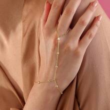 MBW Gold Bracelets Women, Dainty 14K Gold Plated Bracelet Stack Beaded Chain Bracelet Set Thin Small Cute Paperclip Bracelets Fashion Waterproof Jewelry Gold Accessories Women - HC GD1 - 查看 3