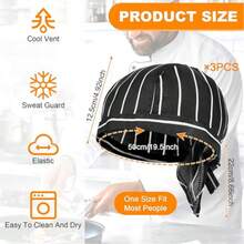 6pcs Unisex Chef Hat Elastic Kitchen Chef Hat Cooking Chef Cap Food Service Hair Net, Reusable And Washable Durable - 彩色 - 查看 5