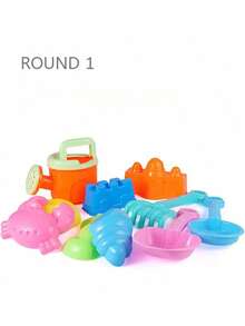 Children's Beach Toy Set, Sand Pit Toy, Equipped With Bucket, Shovel, Sand Rake, Sand Sieve Toy, Sand Castle Building Kit, Children's Outdoor Water And Sand Digging Toys - Blue/Green/Pink - Suitable For Boys And Girls, Children's Holiday Gifts, Birthday Gifts, Perfect Gifts For Children's Toys - Multicolor - View 6