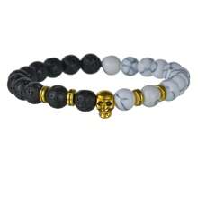 1 pieza Pulsera de cuentas con calavera punk, pulsera personalizada para hombre de playa