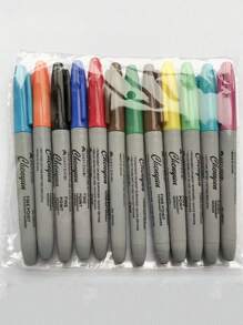 Fine-Tip Permanent Marker Set For Office, Classroom And Home, Quick-Drying, Durable Plastic (Random Color) School Supplies