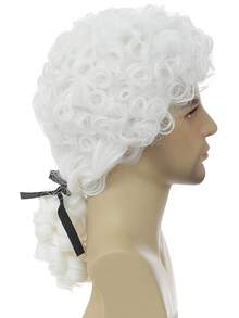 Airhostess Judge Colonial Wig For M Funny Crazy Wigs Washington Hallowe Costume Cosplay Party Wigs (Light Brown) - B1-Judge Colonial 假髮-亮白色 - 查看 5