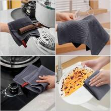 100% Cotton Kitchen Dish Cloth, 6pcs/Pack Waffle Weave Super Absorbent Dish Towels, Quick Drying Dishcloth For Fast Dish Drying, 12"X12"