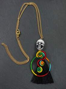 Colar de esqueleto colorido vintage feito à mão com arco-íris, joia elegante e clássica, lembrança, presente ideal para o Dia dos Namorados, aniversário